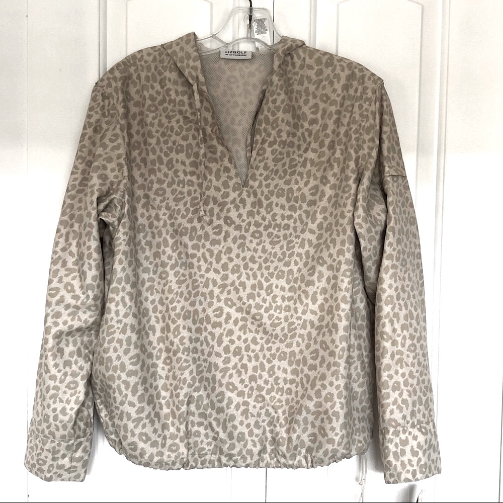 Liz Claiborne Women’s Lightweight Water Repellent Golf Top Hooded Blouse Jacket